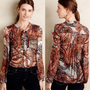 Anthropologie Meadow Rue Burn Out Blouse xs